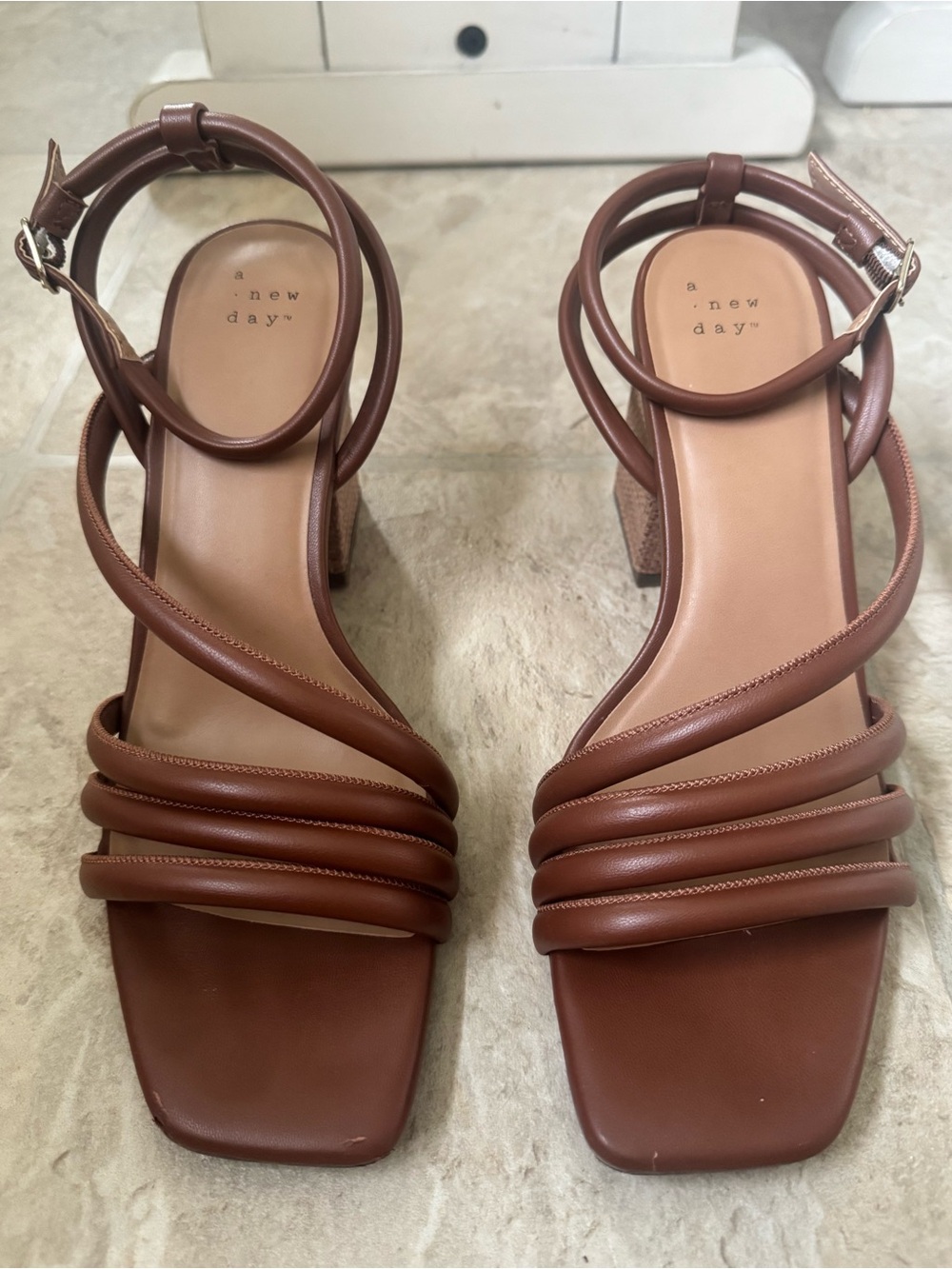 a new day Brown Strappy Block Heel Sandals - Picture 3 of 5